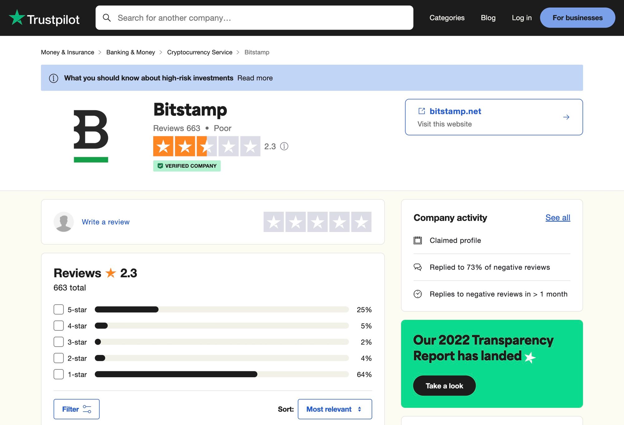 bitstamp trustpilot