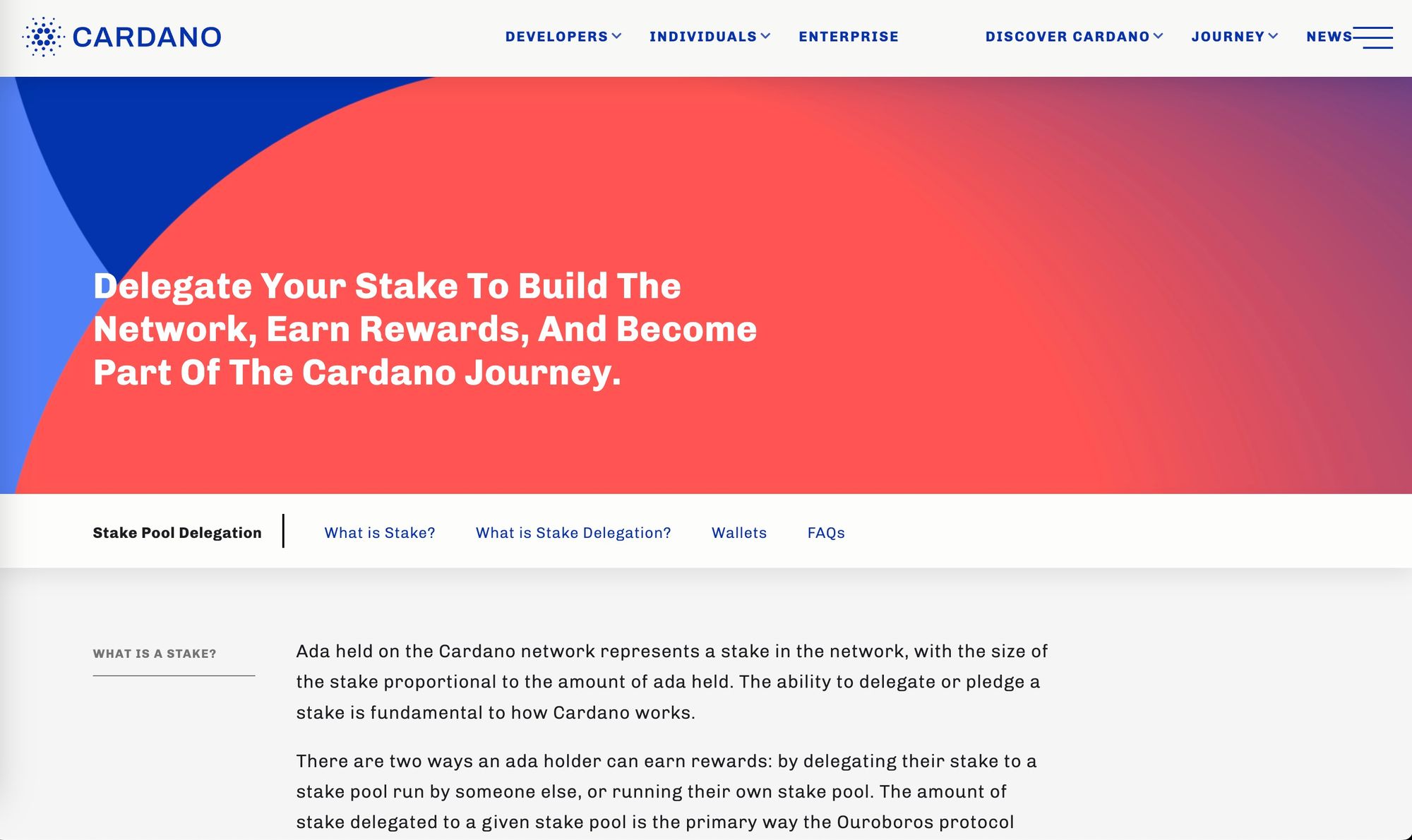 Cardano staking