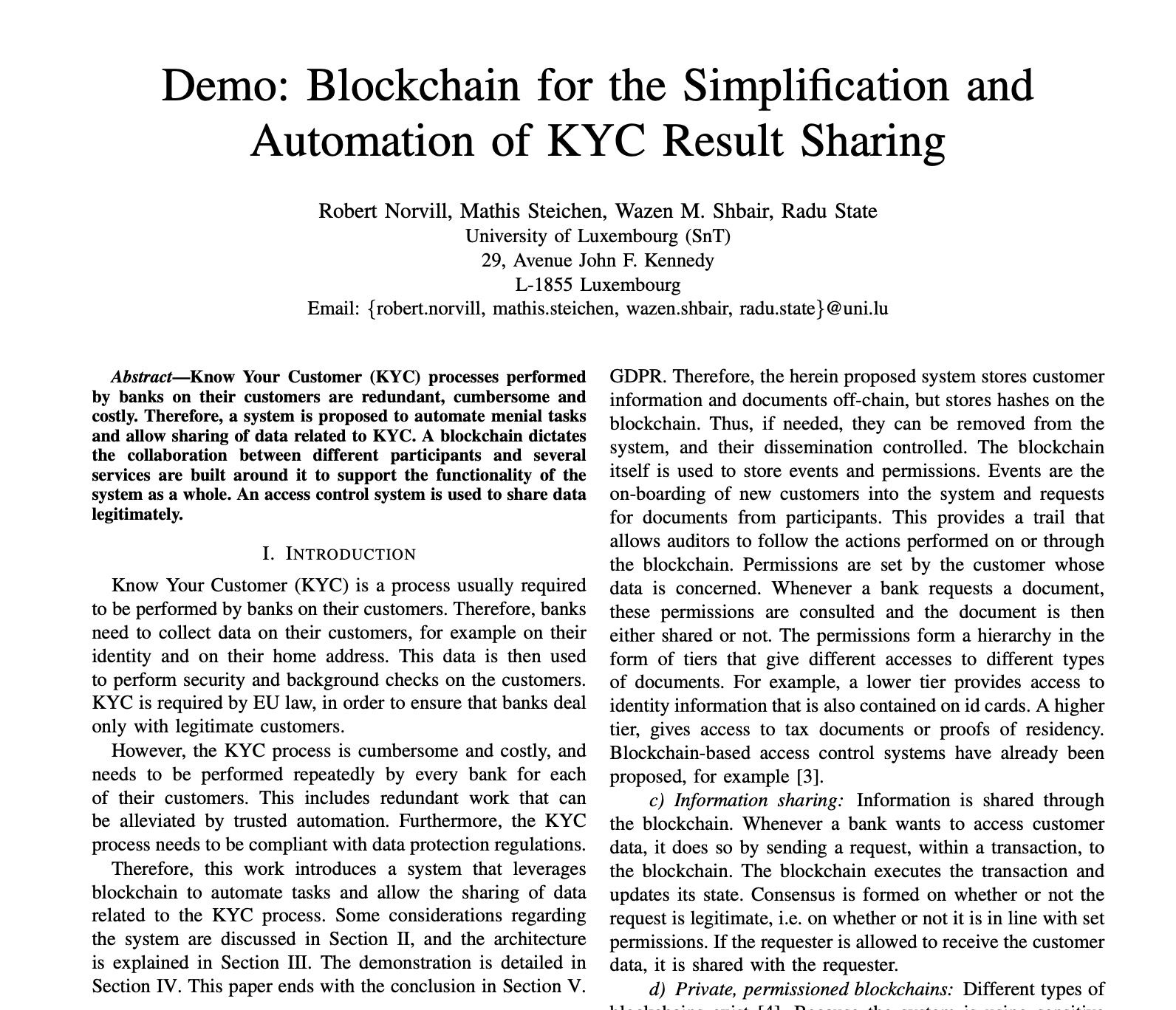 Blockchain Technology in KYC 