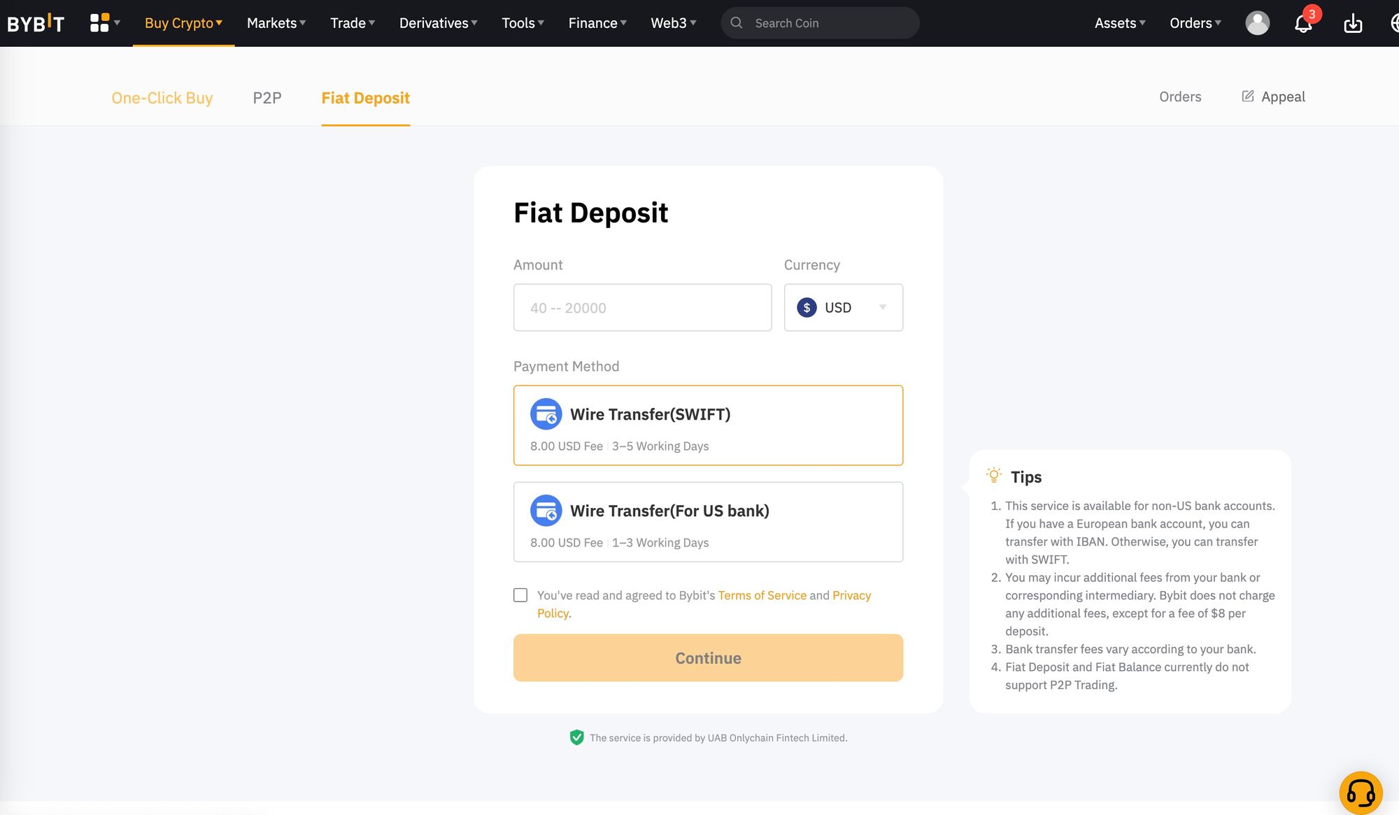 Bybit Fiat Deposit