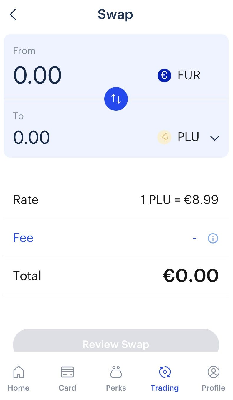 Plutus DEX Dashboard on the Plutus iOS app