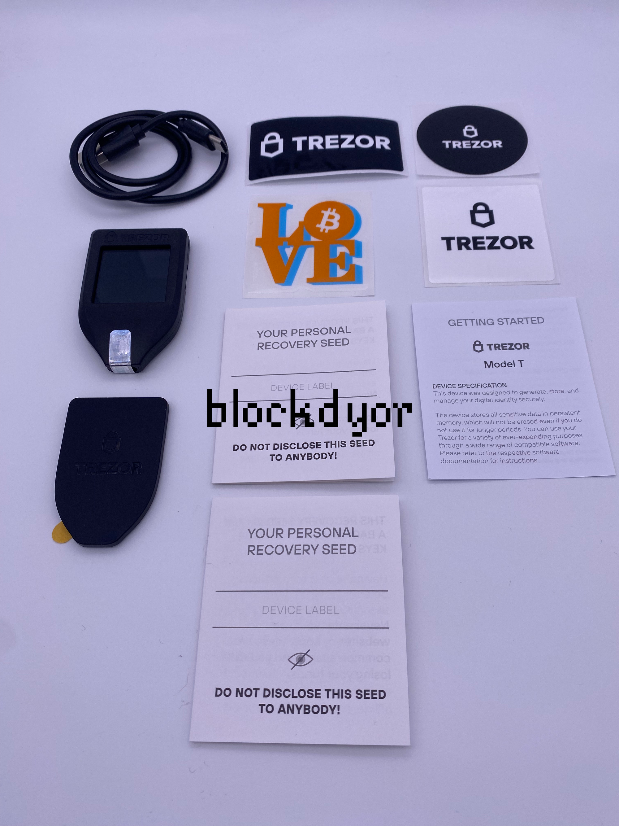 Trezor Model T: items included in the box