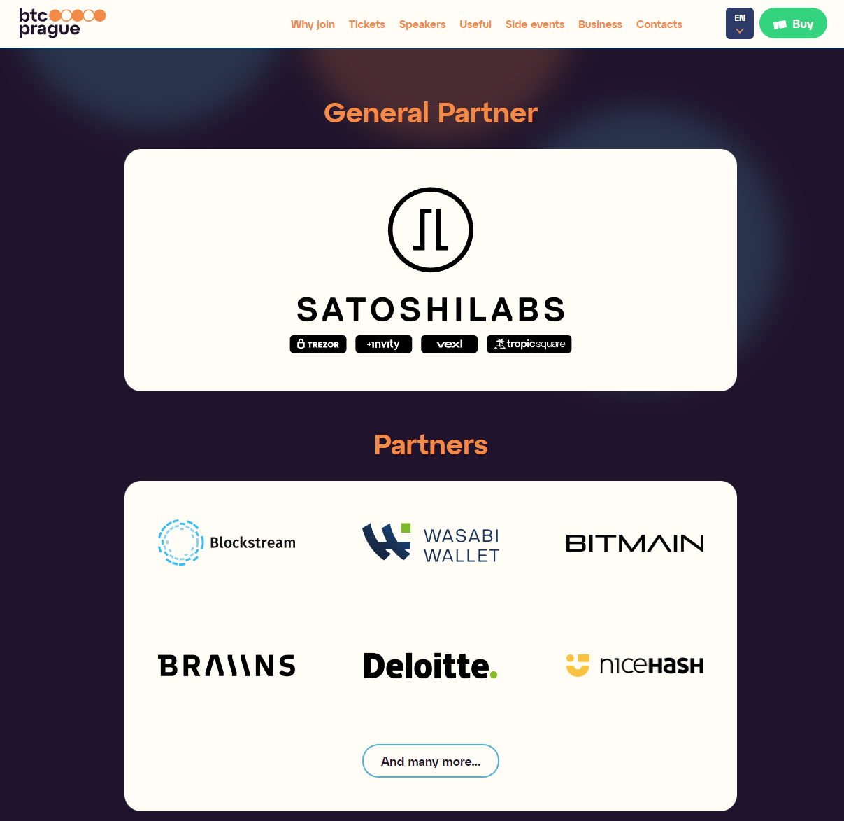 BTC Prague Main Partners