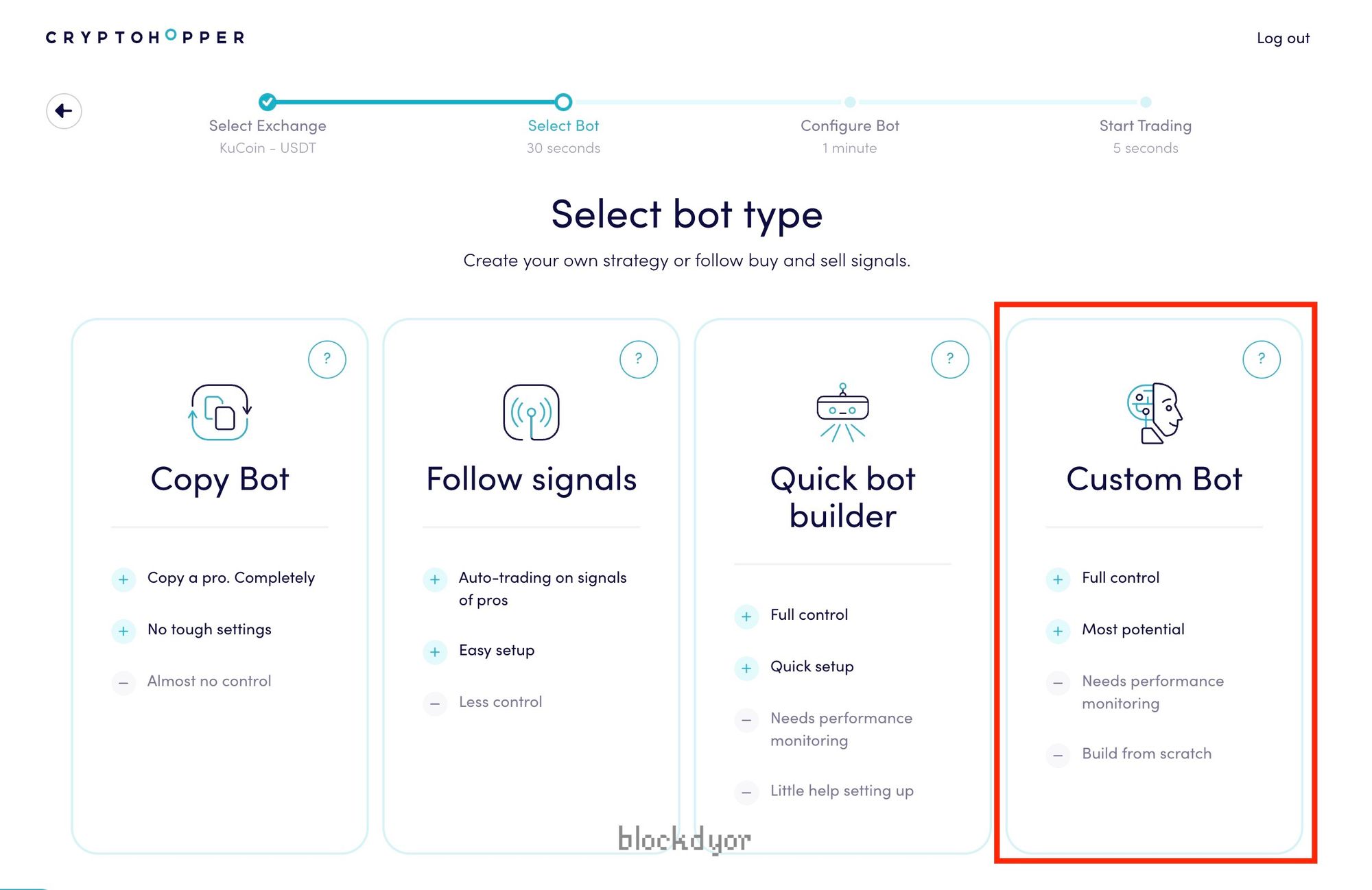 Create a Bot on CryptoHopper Step 6