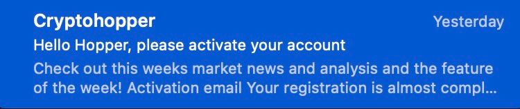 CryptoHopper Activate Account