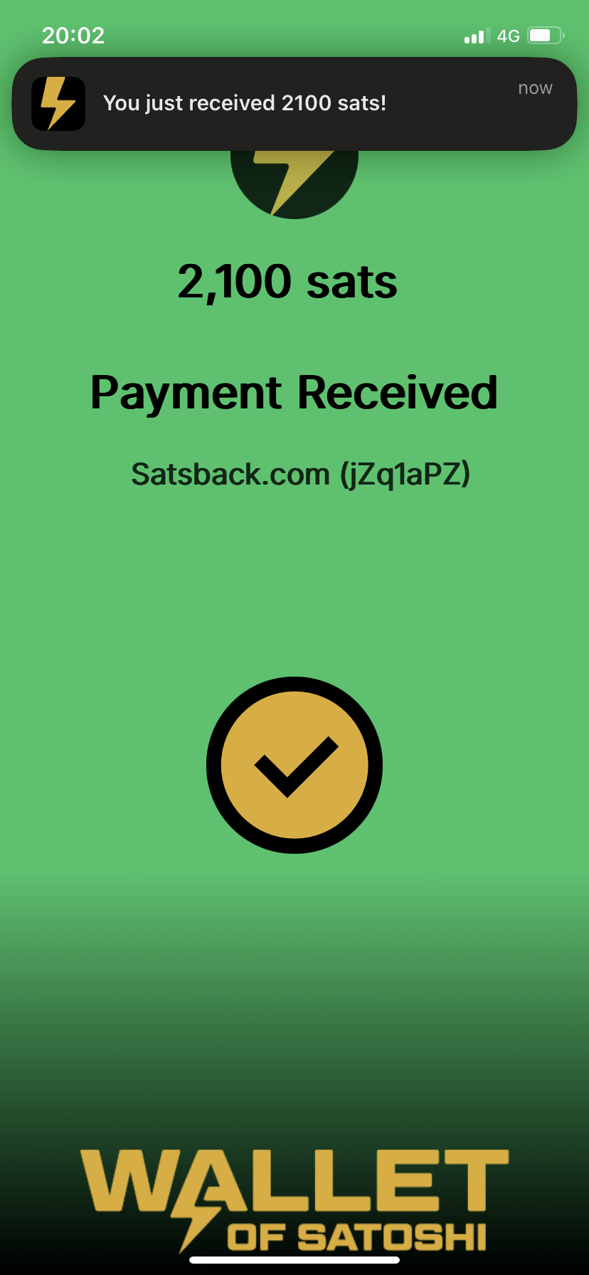 How to withdraw manually from Satsback Step 7