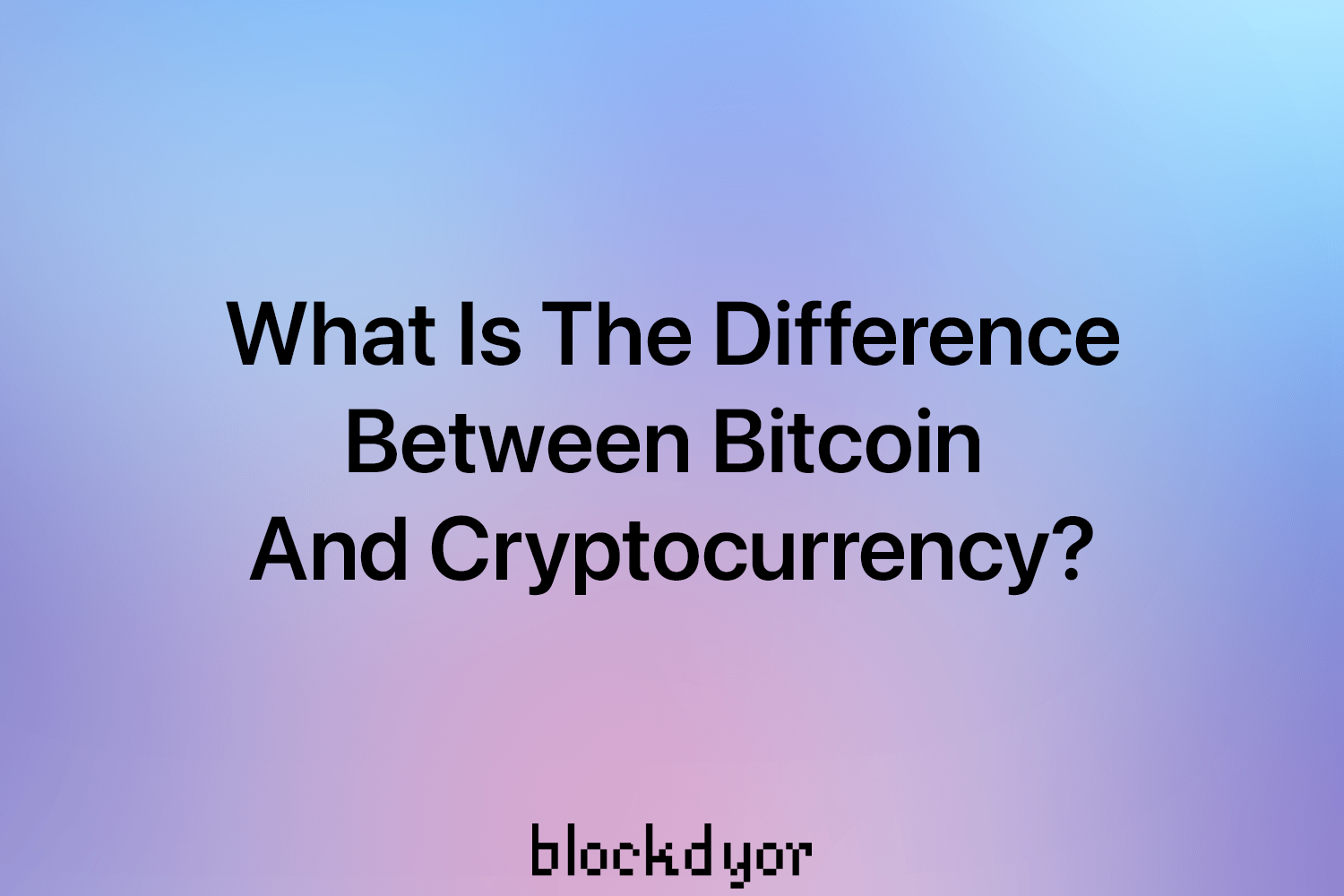 whats the difference between bitcoin and crypto