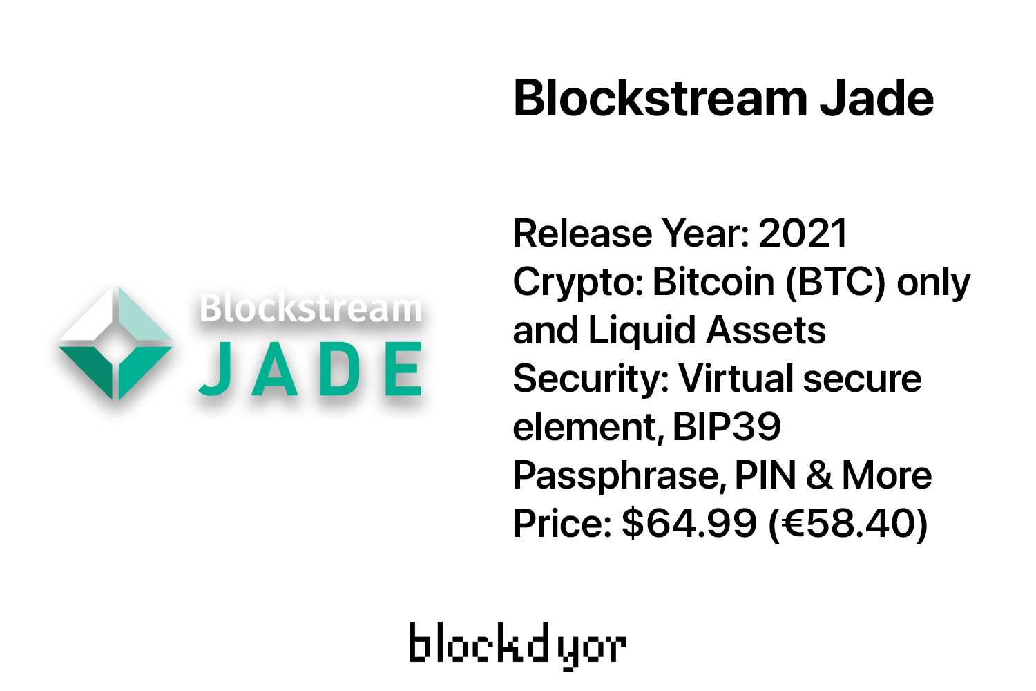 Blockstream Jade Pack •