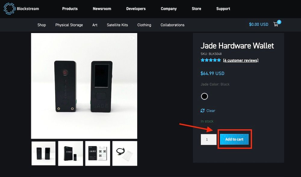 How To Buy The Blockstream Jade Step 2