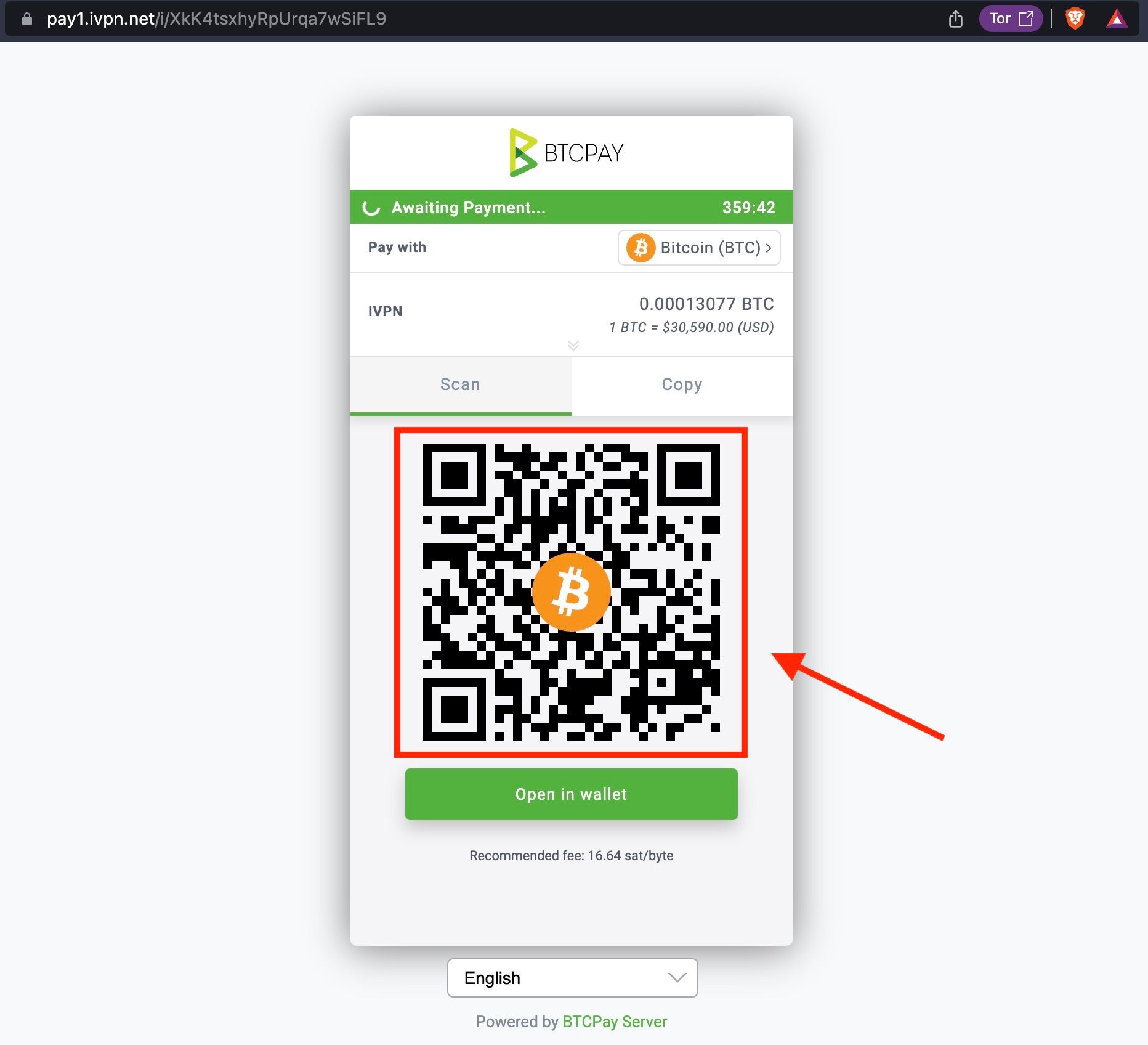 How To Sign Up for IVPN and Pay In Bitcoin Step 5