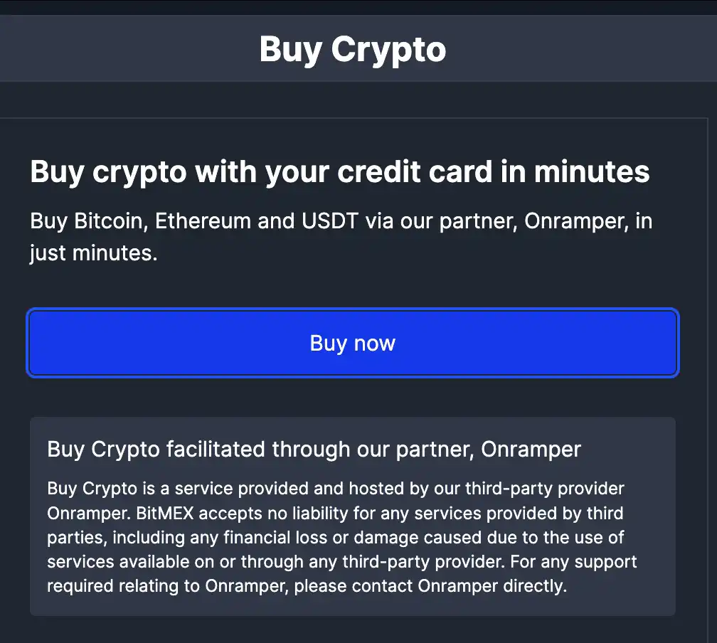 BitMEX Buy Crypto