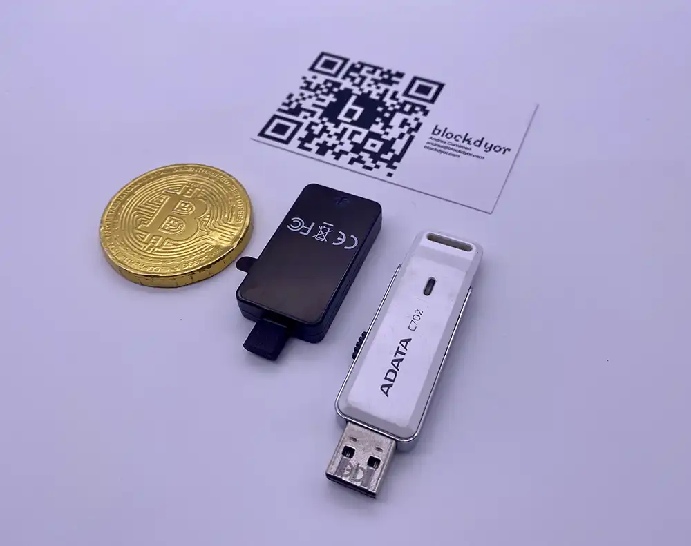 BitBox02 Dimensions Comparison With A USB Stick