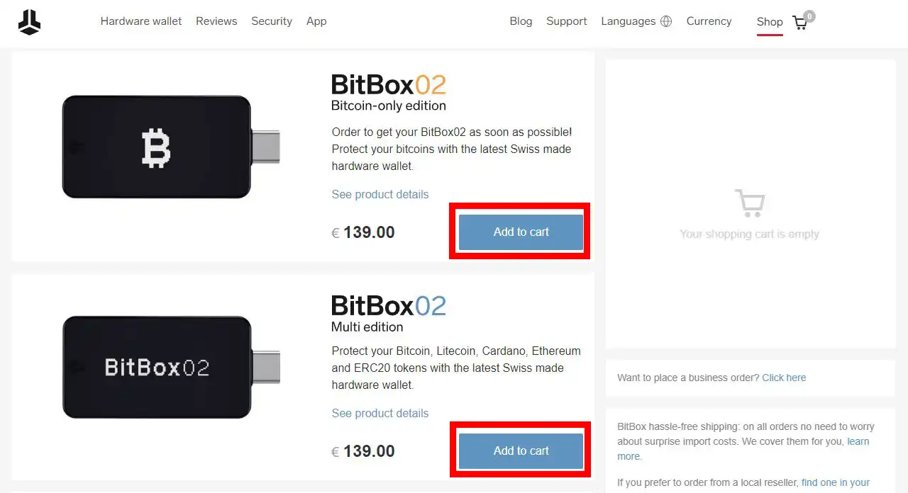 How To Buy The BitBox02 Step 2