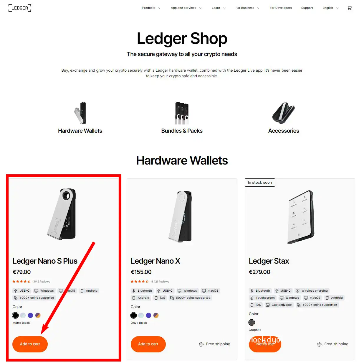 How To Buy The Ledger Nano S Plus Step 1