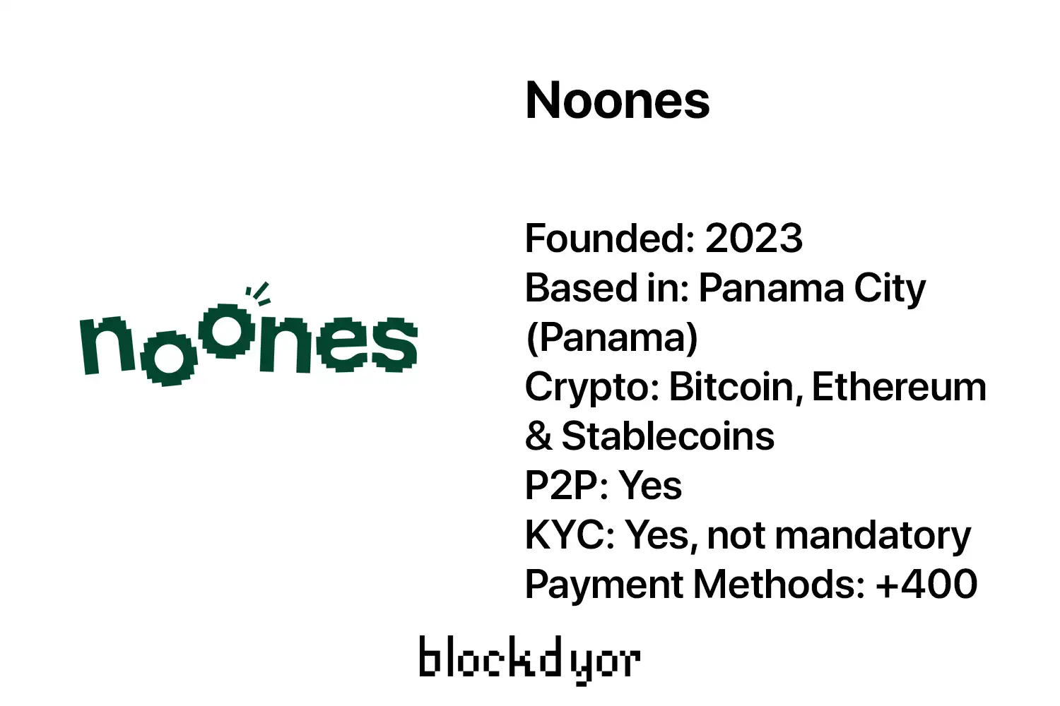 Noones Overview