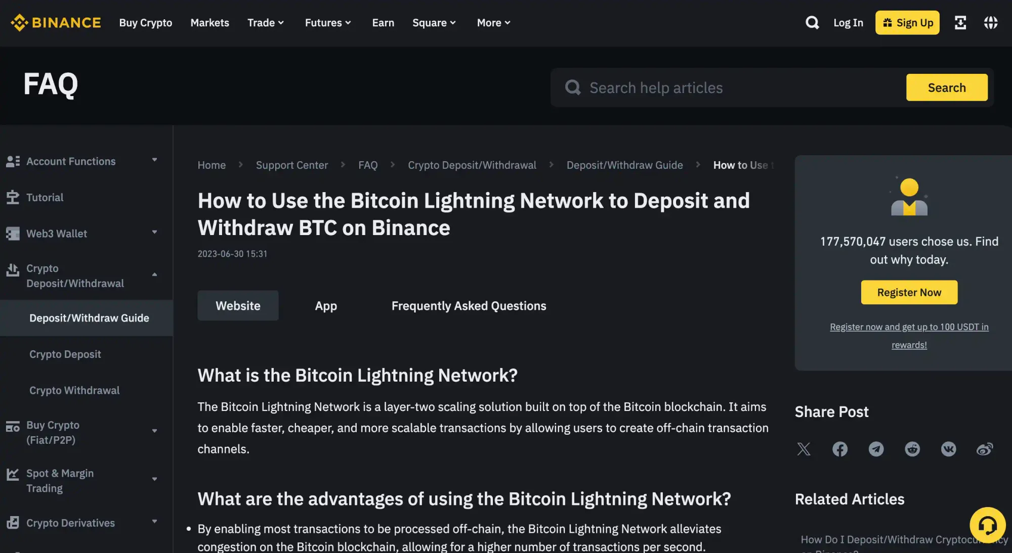 Binance Lightning Network