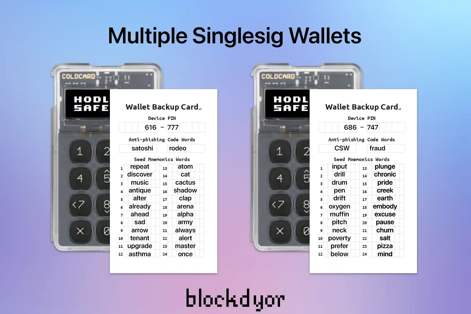 Multiple Singlesig Wallets