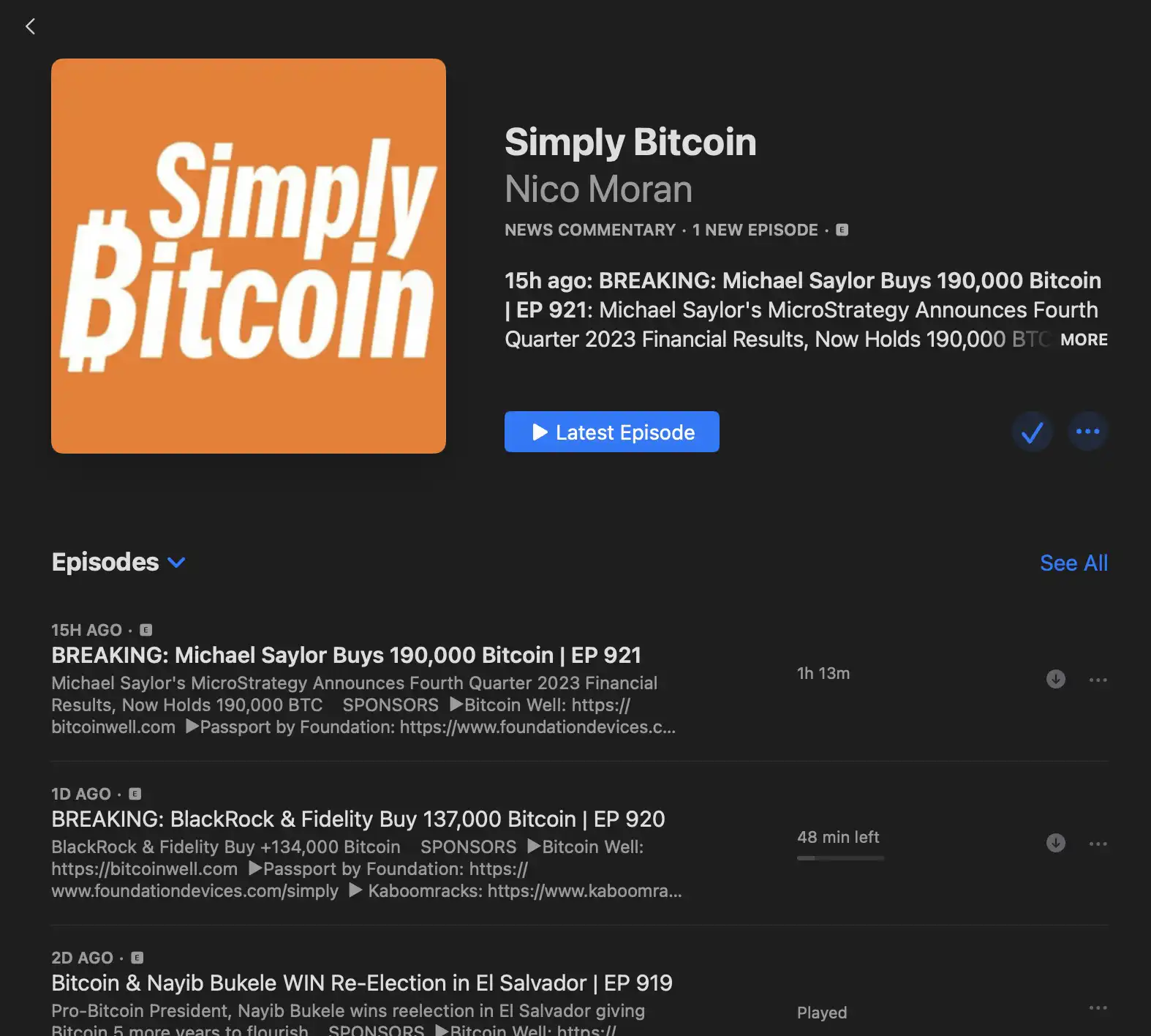 Simply Bitcoin by Nico Moran Podcast