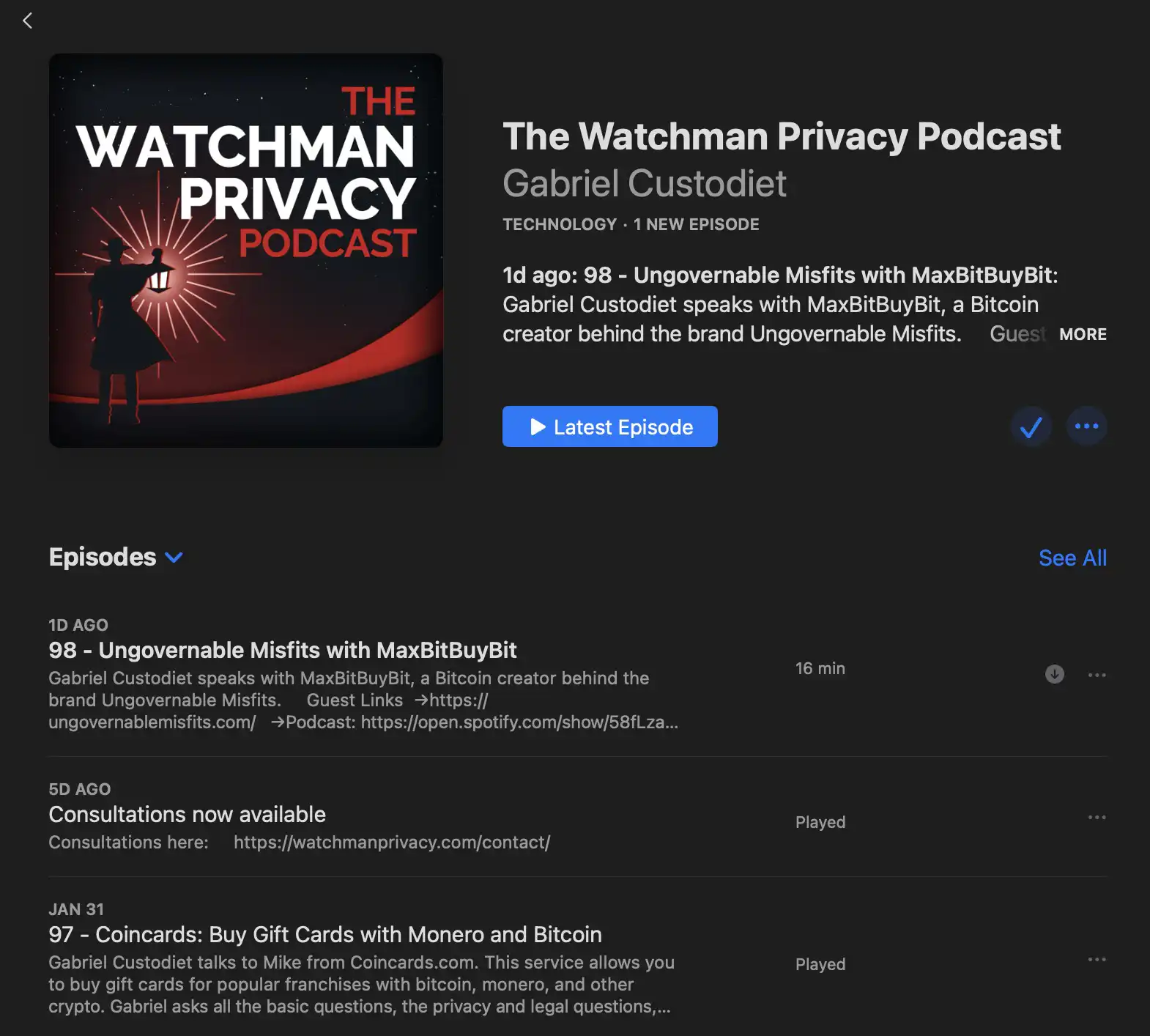 The Watchman Privacy Podcast by Gabriel Custodiet