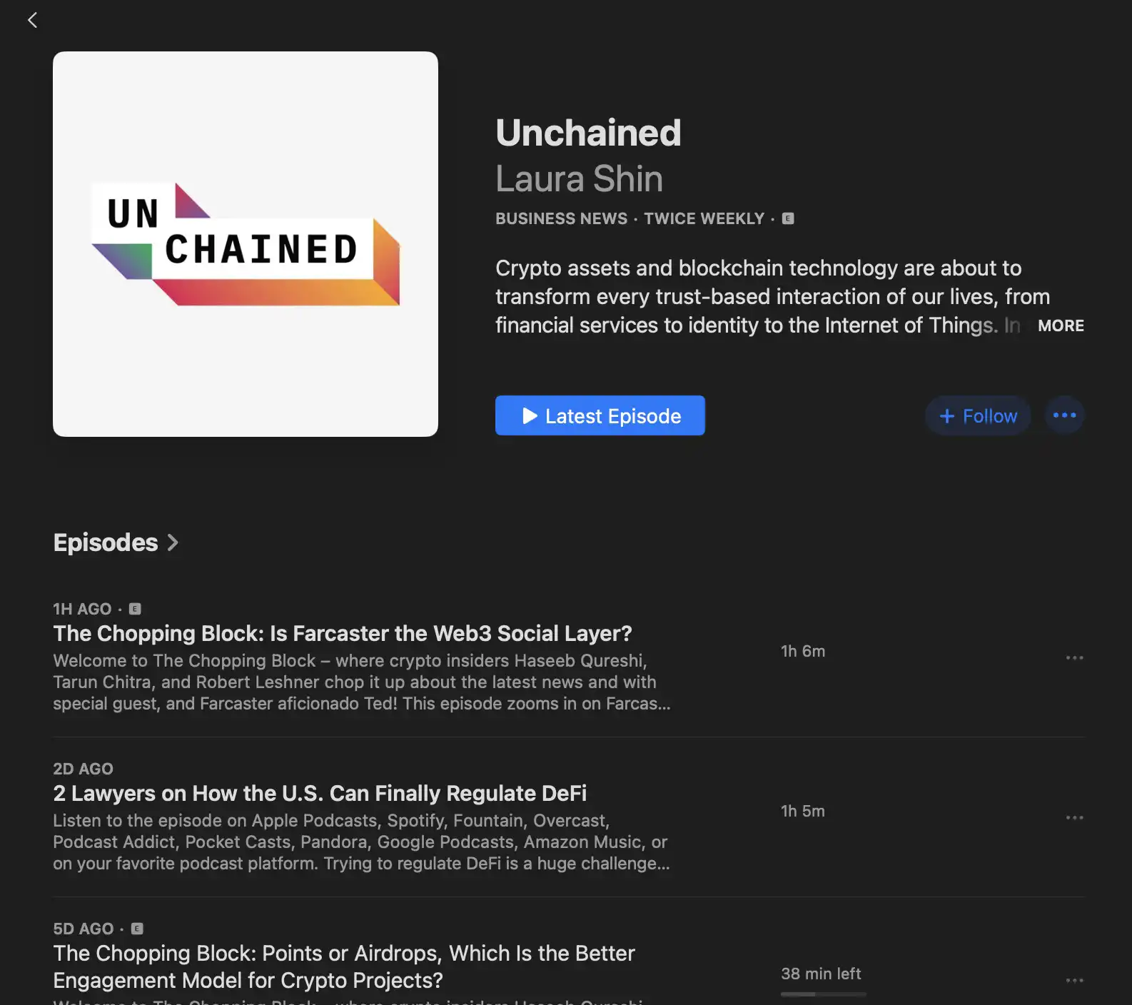 Unchained by Laura Shin Podcast