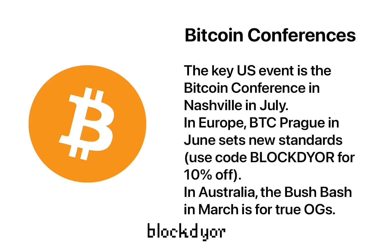 Bitcoin Conferences Overview