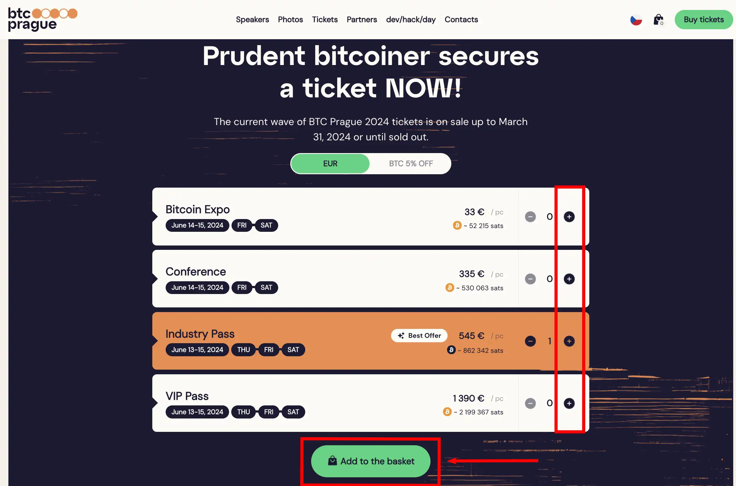 How To Get 10% Off on Your BTC Prague Ticket Purchase Step 2
