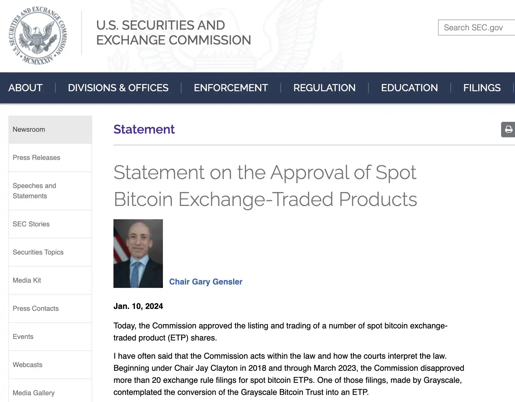 SEC Approval Spot Bitcoin ETFs