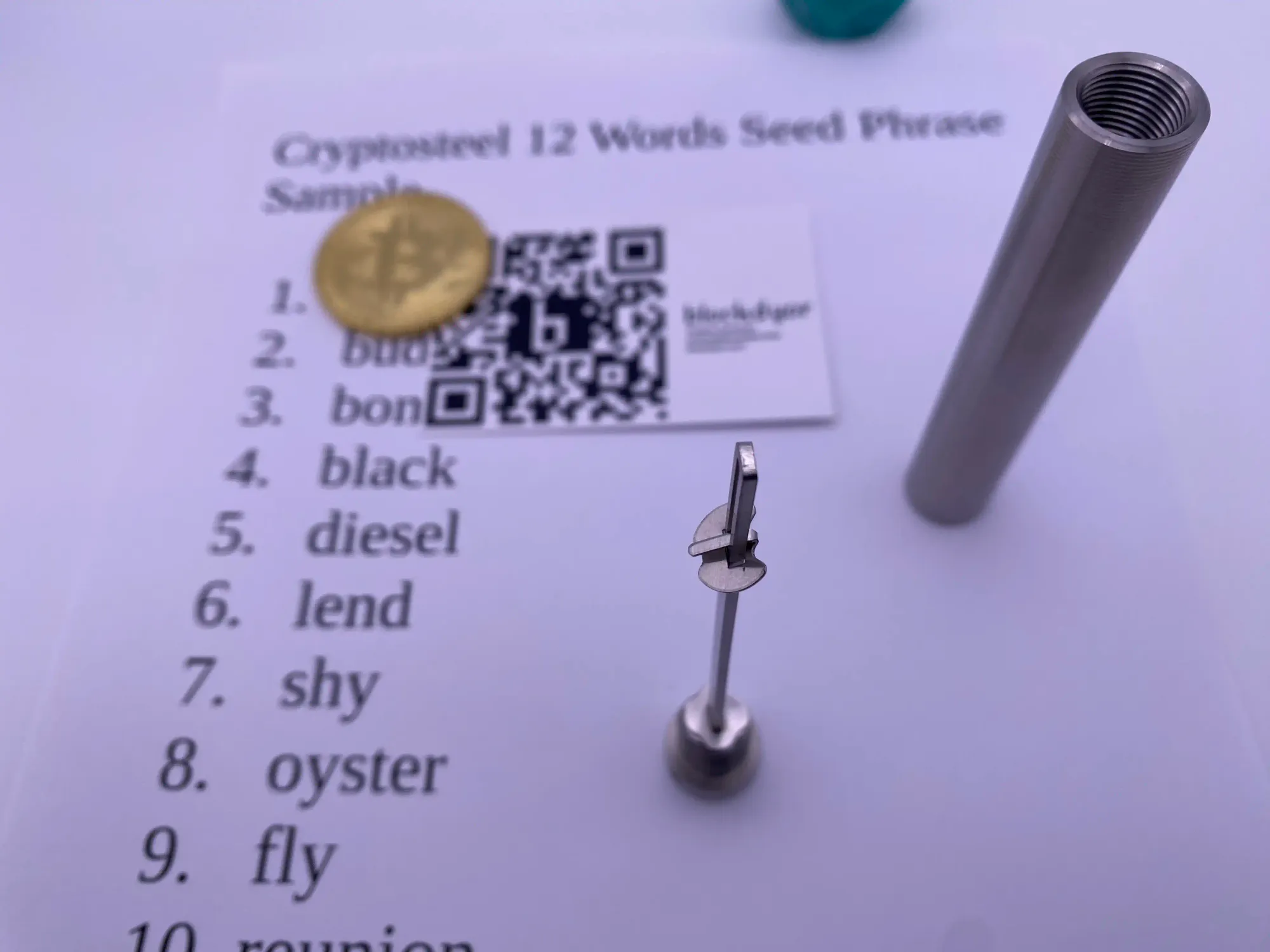 Entering a Recovery Seed Phrase Into A Cryptosteel Capsule Step 11
