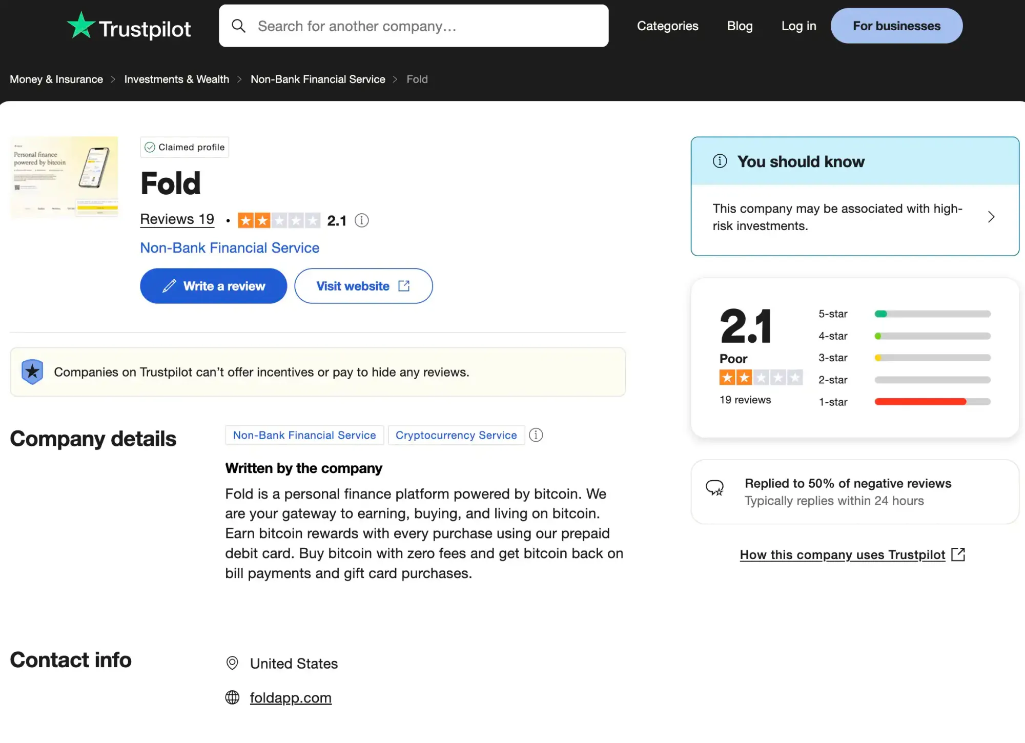 Fold Trustpilot