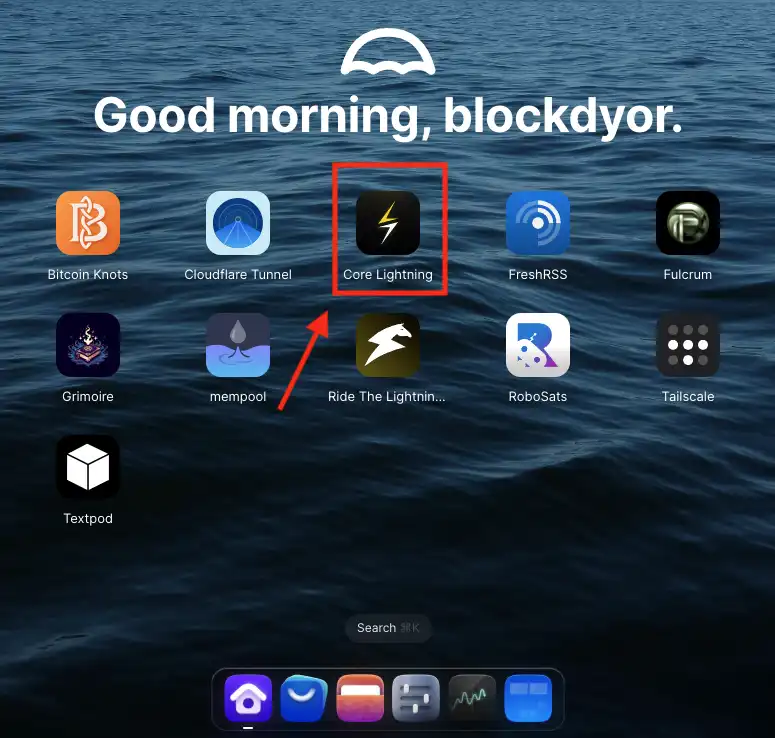 Core Lightning Node App UmbrelOS Home