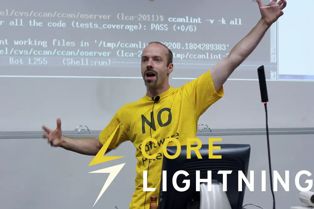 Rusty Russell (@rustyrussell), lead developer and most active contributor to the open-source Core Lightning project by Blockstream