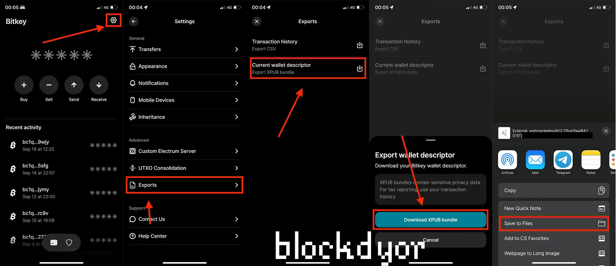 Exporting Your XPUB Descriptor from Bitkey