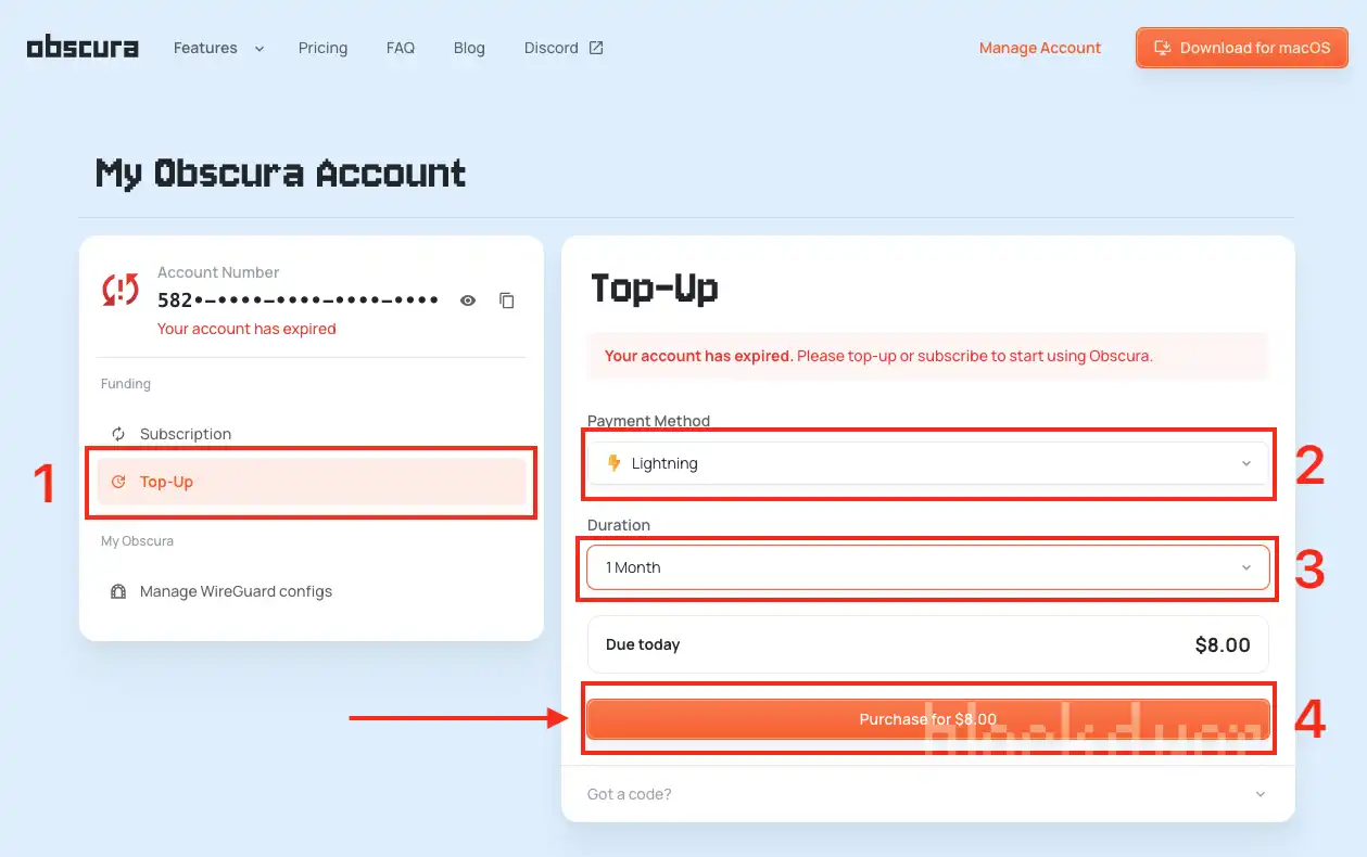 Obscura VPN Install Step 7