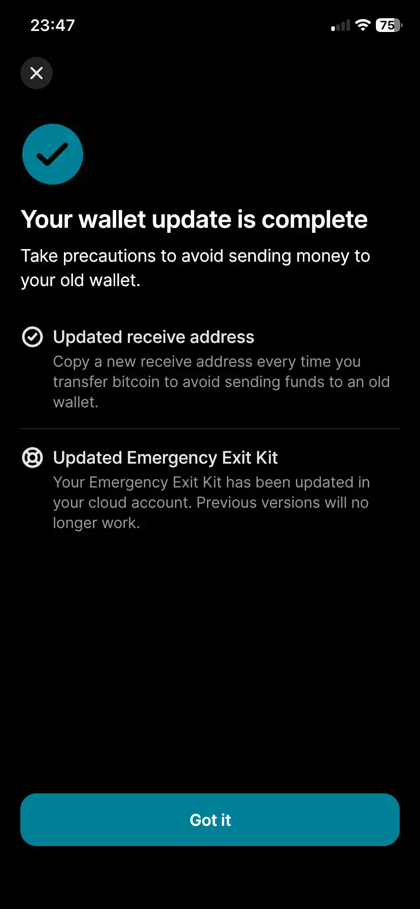 Bitkey Chain Code Delegation Setup Complete