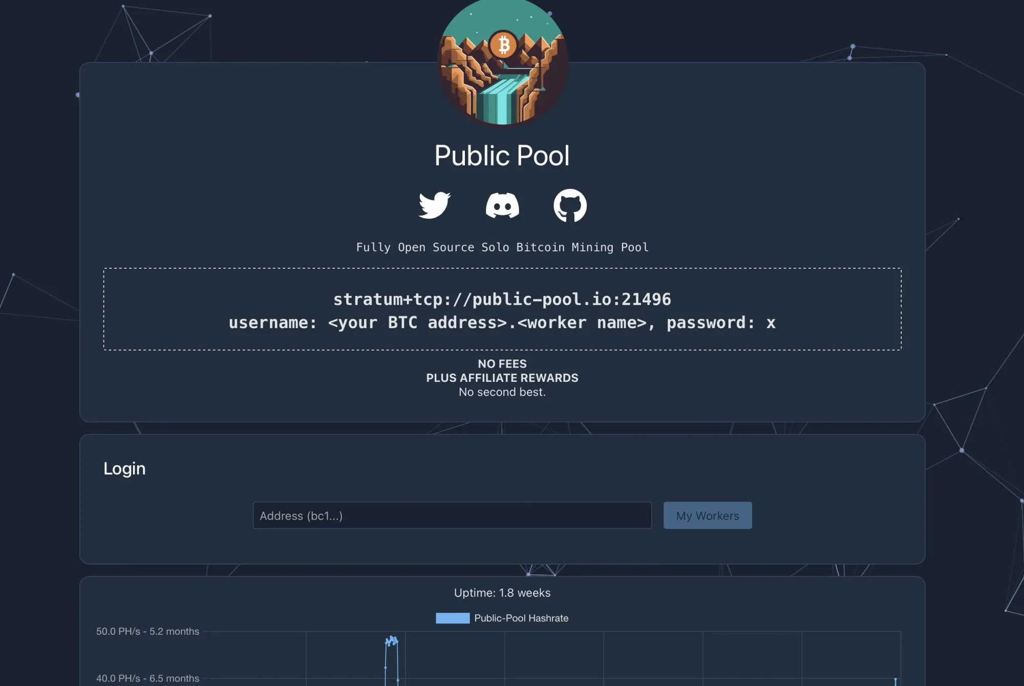 Public Pool (Hosted) Main View
