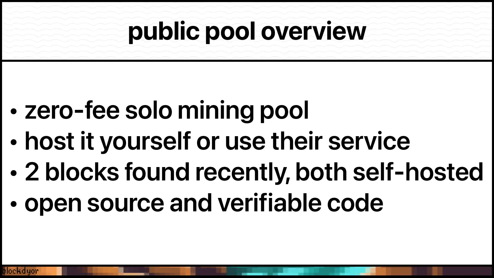 Public Pool Overview