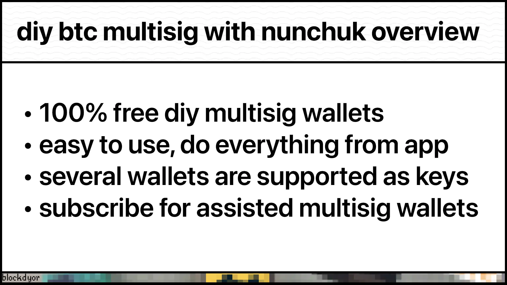 DIY BTC Multisig With Nunchuk Overview