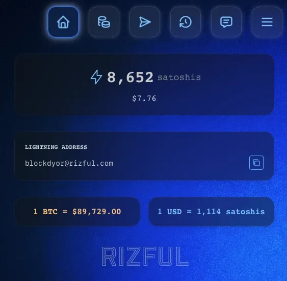 Rizful Wallet Dashboard