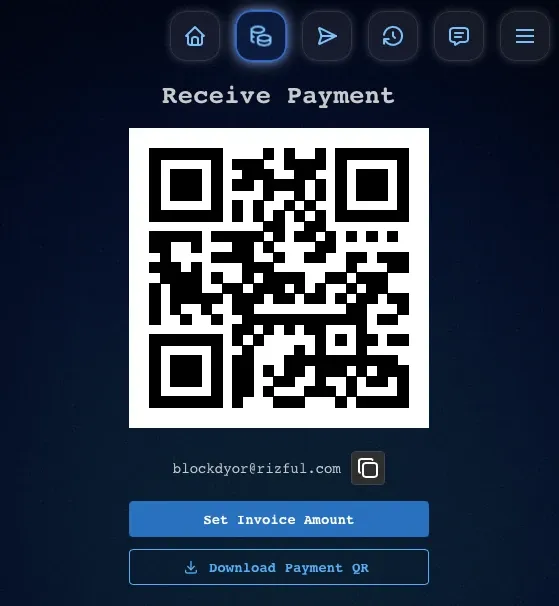 Rizful Wallet Receive Payment