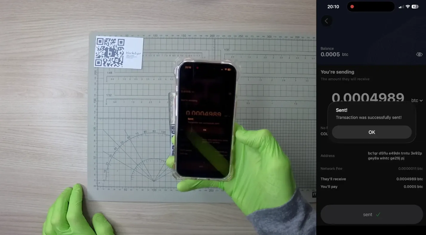 COLDCARD Q Sending Funds Step 8
