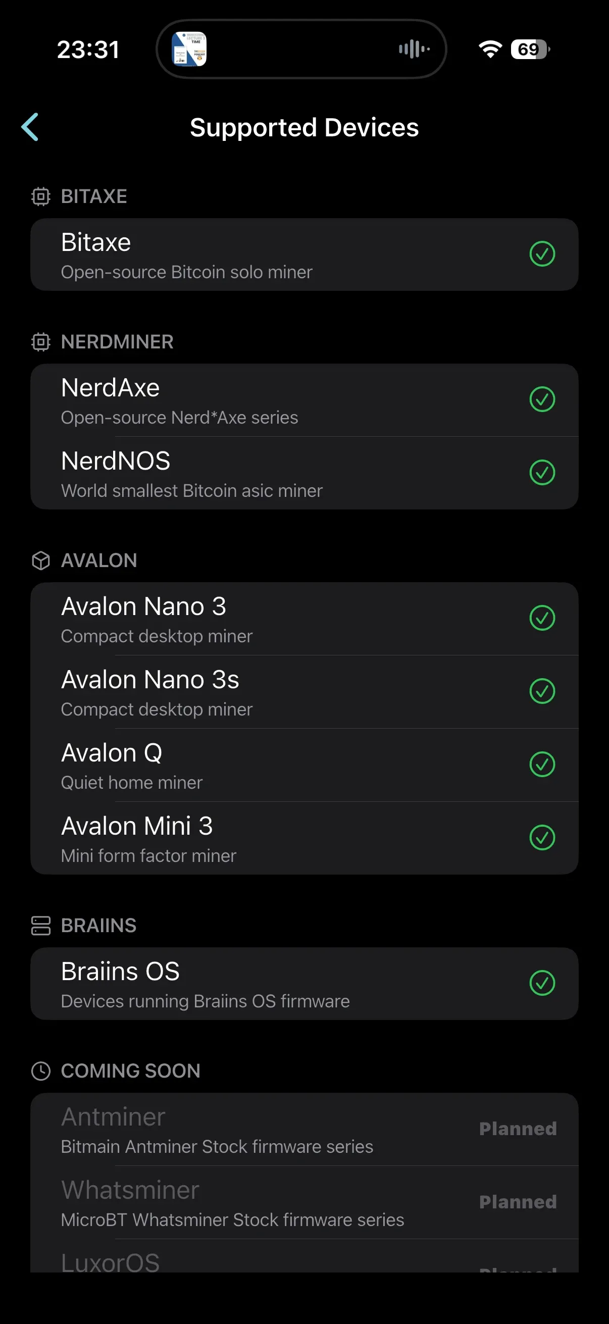 Hashlink Supported Devices