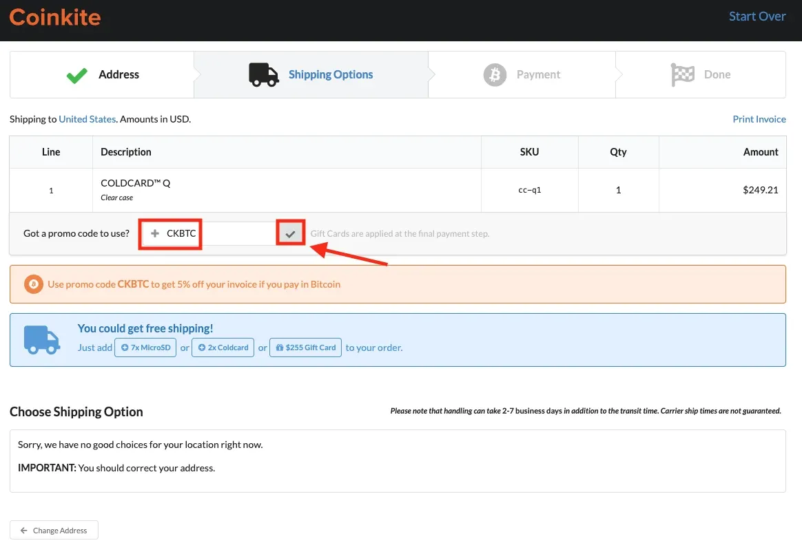 How to Buy the COLDCARD Q Step 4