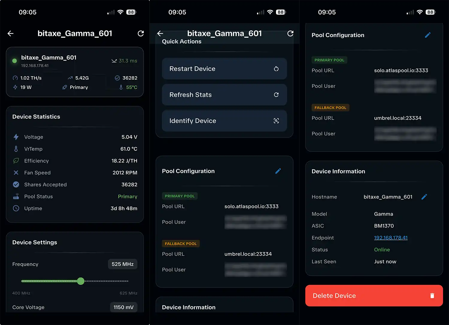 Hashlink Miner View