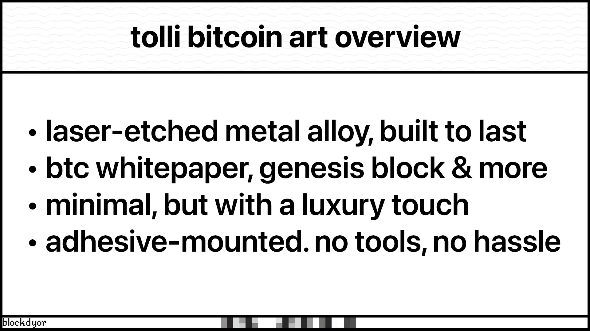tolli bitcoin art overview