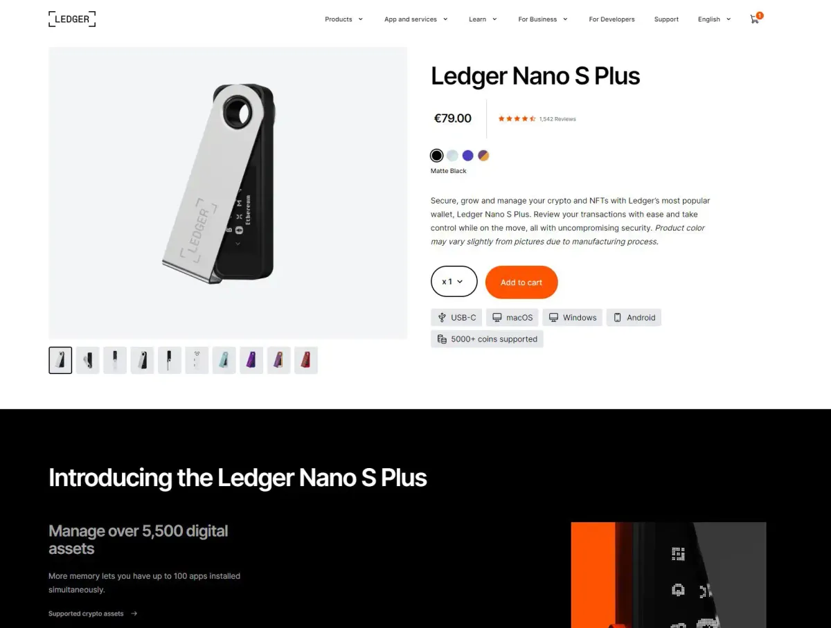 File:Ledger Nano S - Hard Wallet - Cold Storage for Cryptocurrency